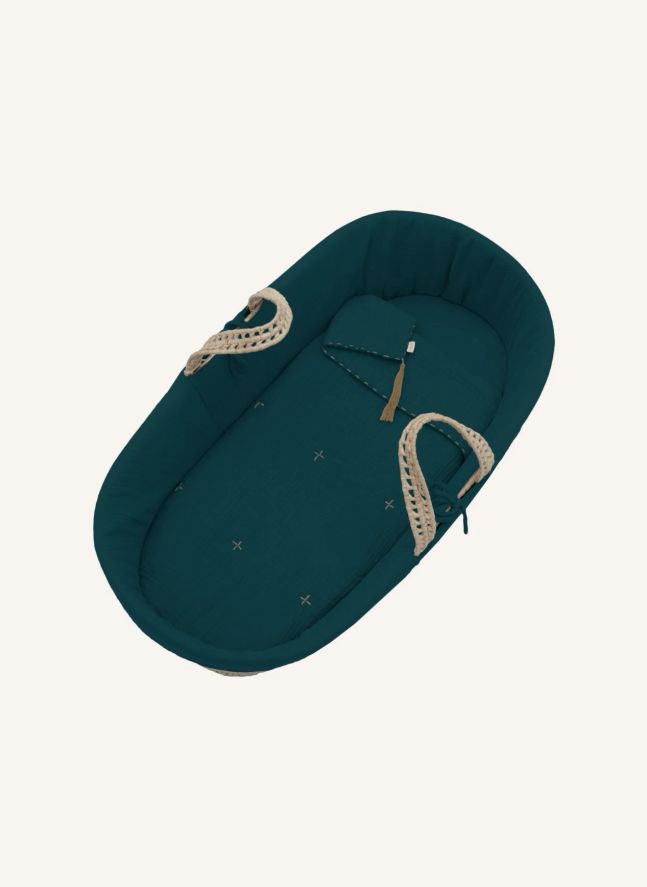 Ropa para capazo de algodón biológico | Teal Blue S022