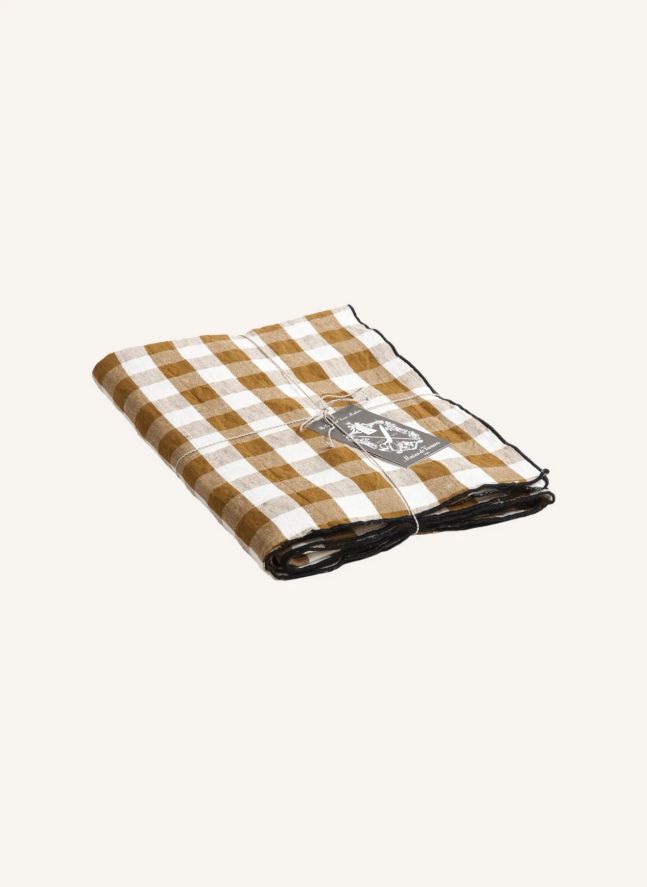 Nappe rectangulaire Bourdon noir toile mimi | Vichy Épices