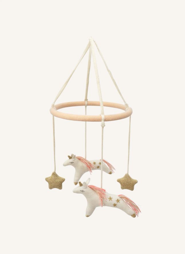 Mobile licorne en coton bio