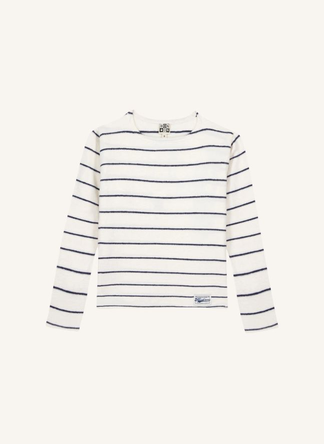 T-shirt Poulpe Rayé | Ecru