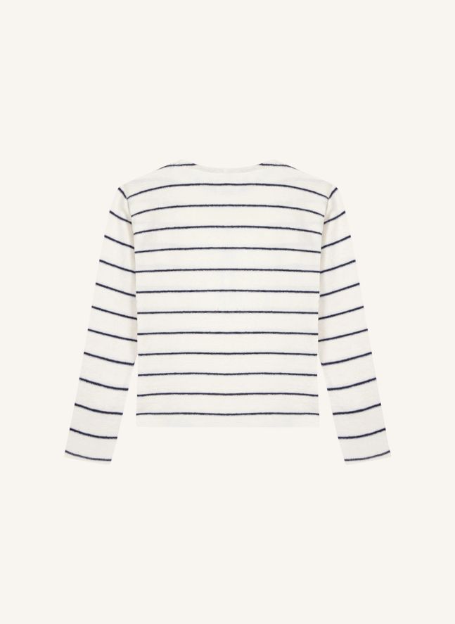 T-shirt Poulpe Rayé | Ecru