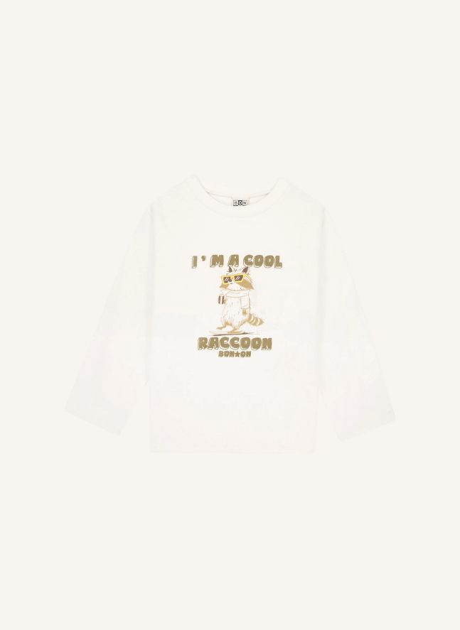 T-shirt Taxo Raccoon | Ecru