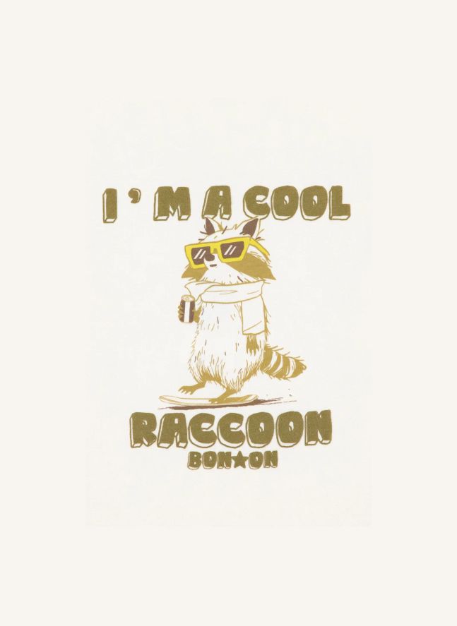 T-shirt Taxo Raccoon | Ecru