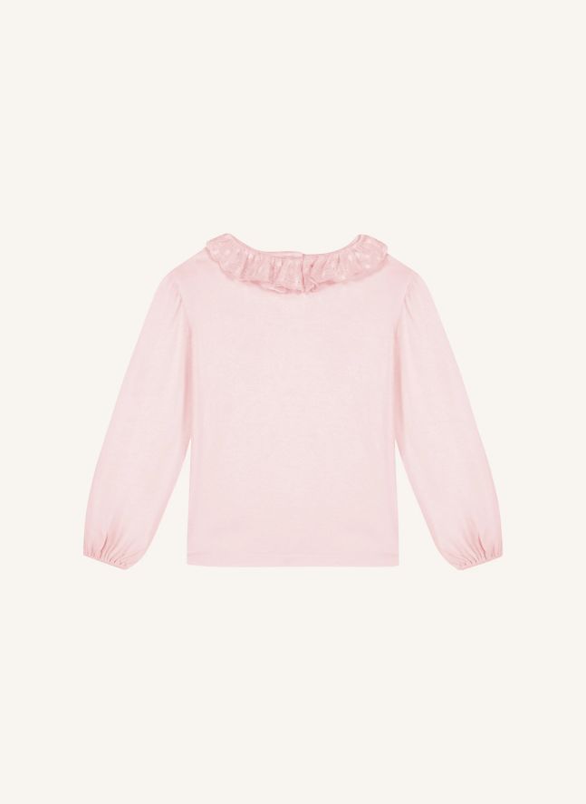 Piris ruffled collar T-shirt | Pink