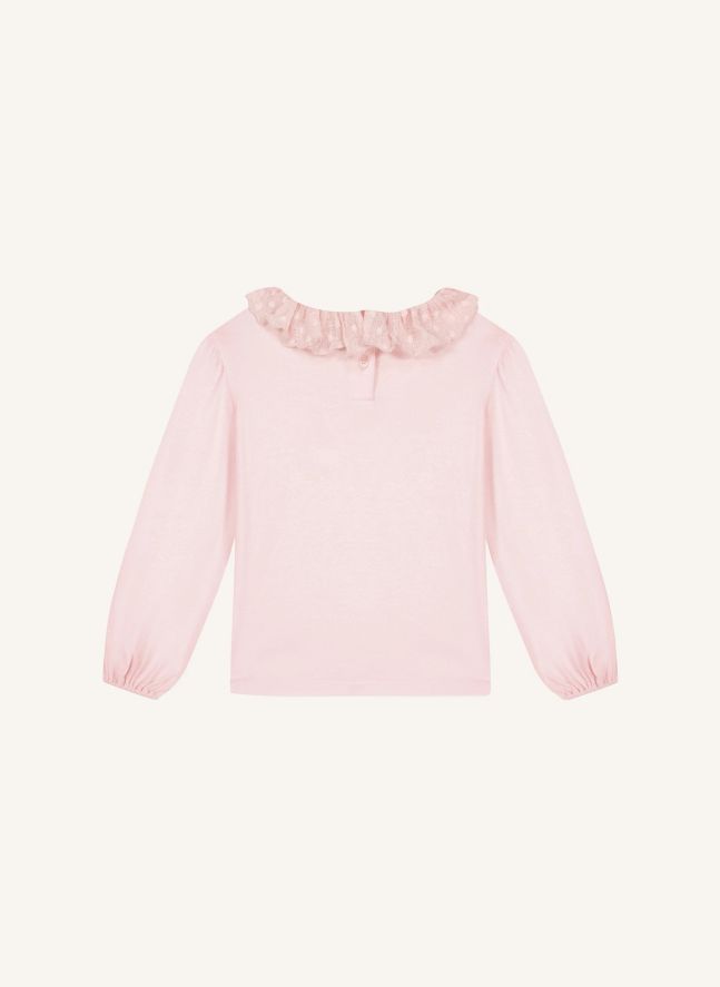 Piris ruffled collar T-shirt | Pink