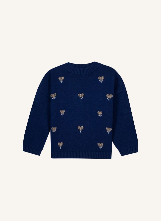 Pull Lovely Cœurs | Bleu marine