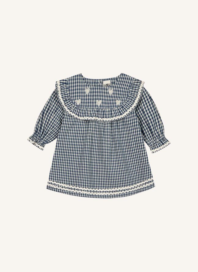 Robe Feston Maggie Carreaux | Bleu
