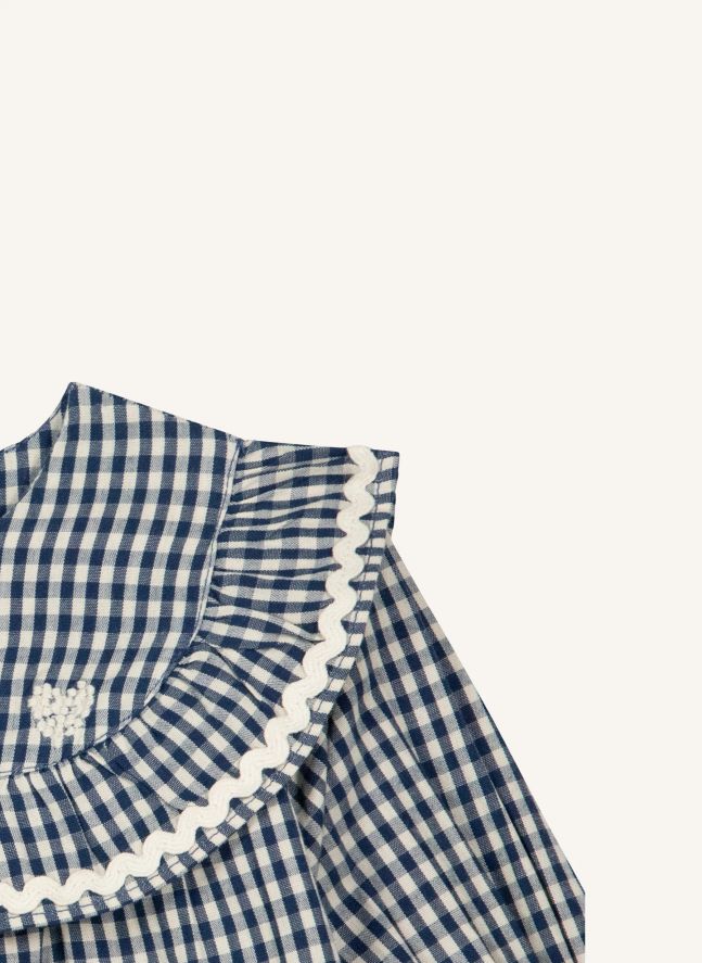 Robe Feston Maggie Carreaux | Bleu