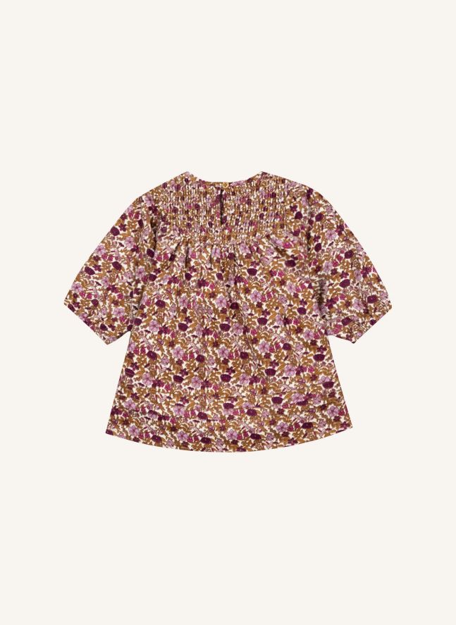Vestido de bebé con estampado de perlas y flores | Caramelo