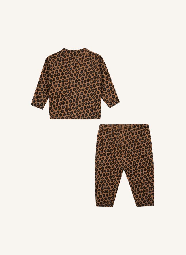 Ensemble Cardigan et Legging Léopard | Marron