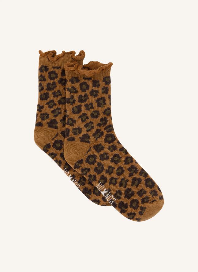 Chaussettes Léopard | Marron