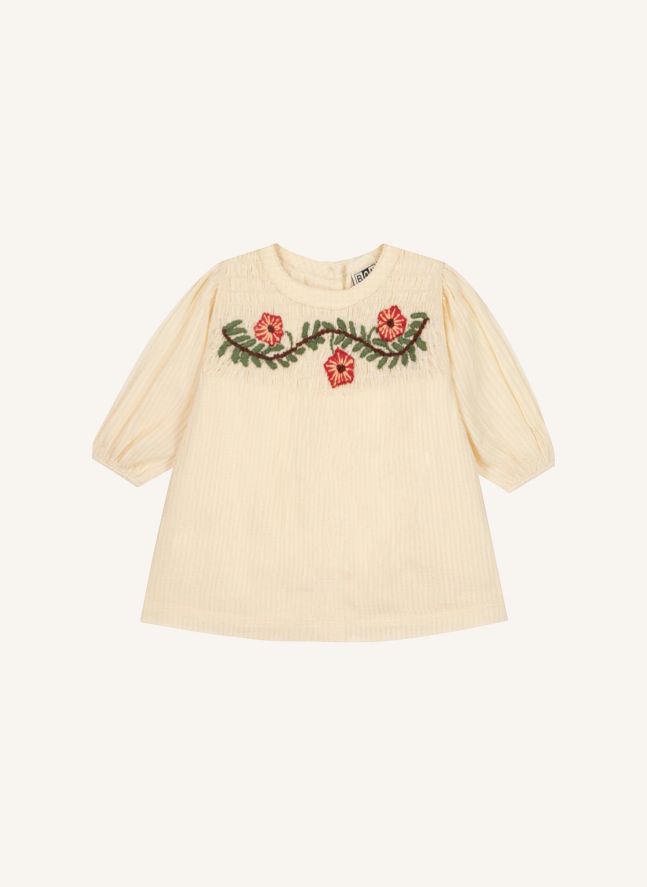 Vestido bordado Francia | Crema