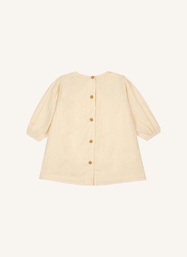 Vestido bordado Francia | Crema