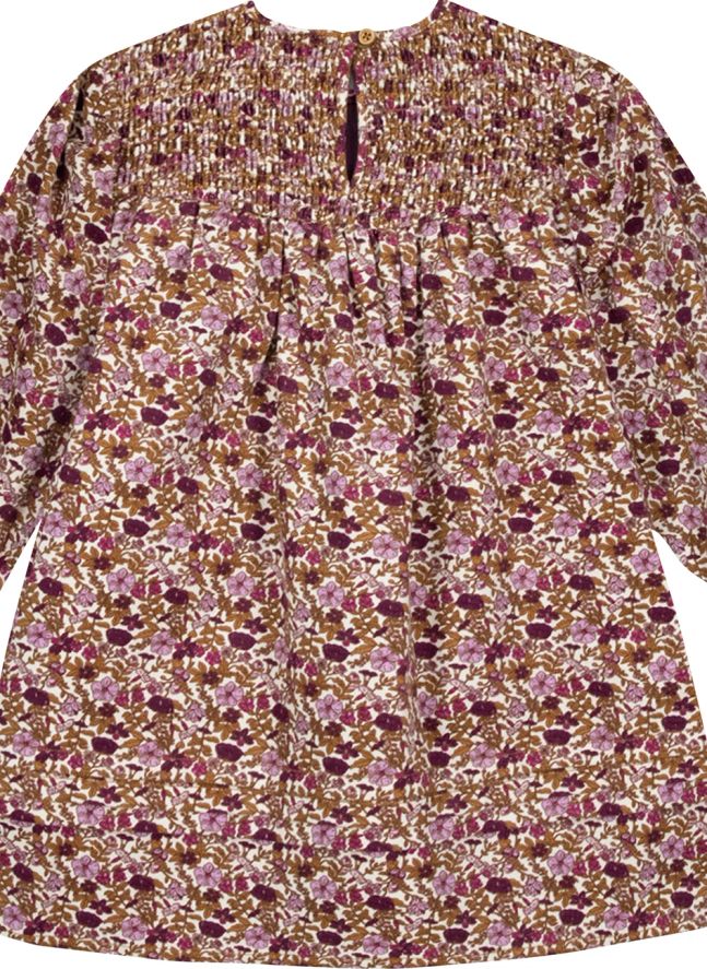 Robe Smockée Perle Fleurie | Caramel