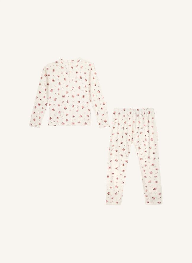 Pyjama Polochon Fleurs | Ecru