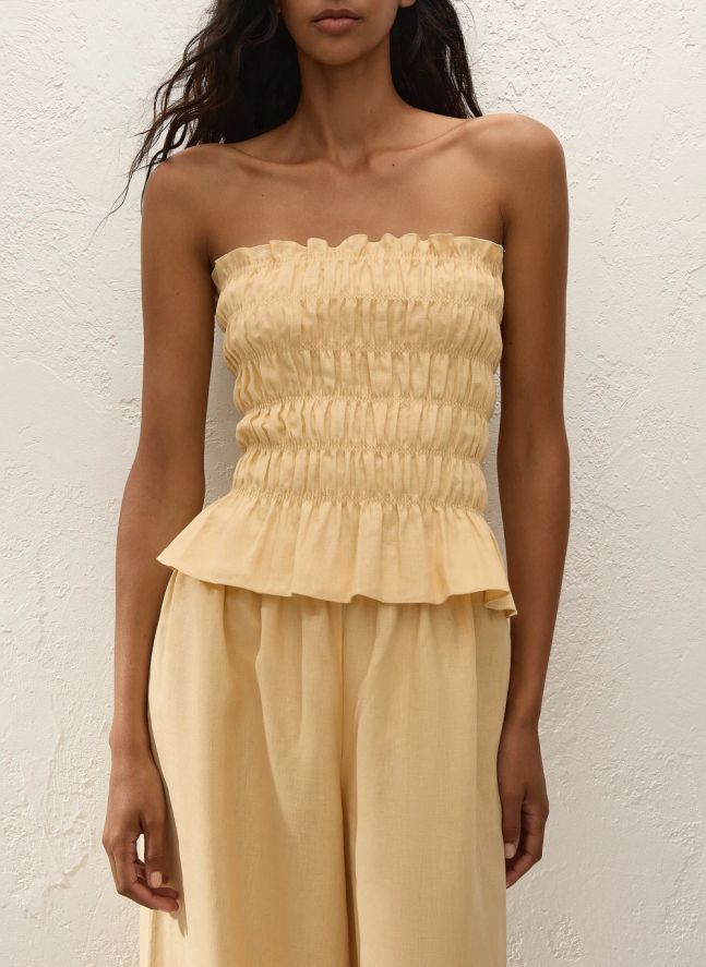 Haut Bustier Tiera Lin | Jaune
