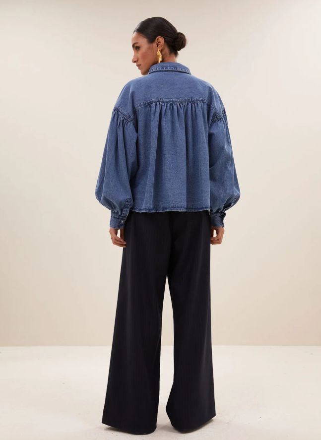 Blouse Sarah Coton | Bleu jean
