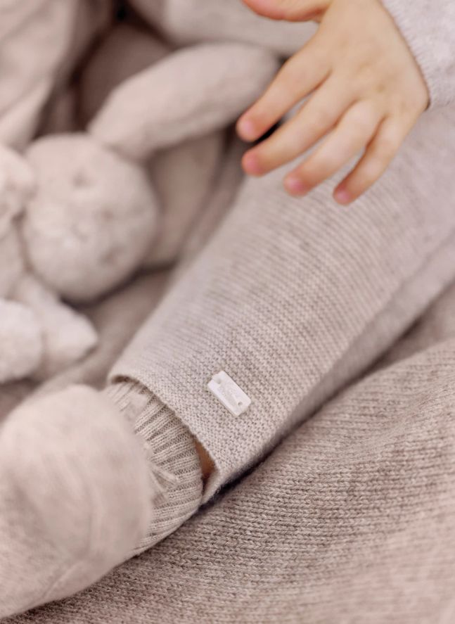 Wool Cardigan and Pants Set | Heather beige