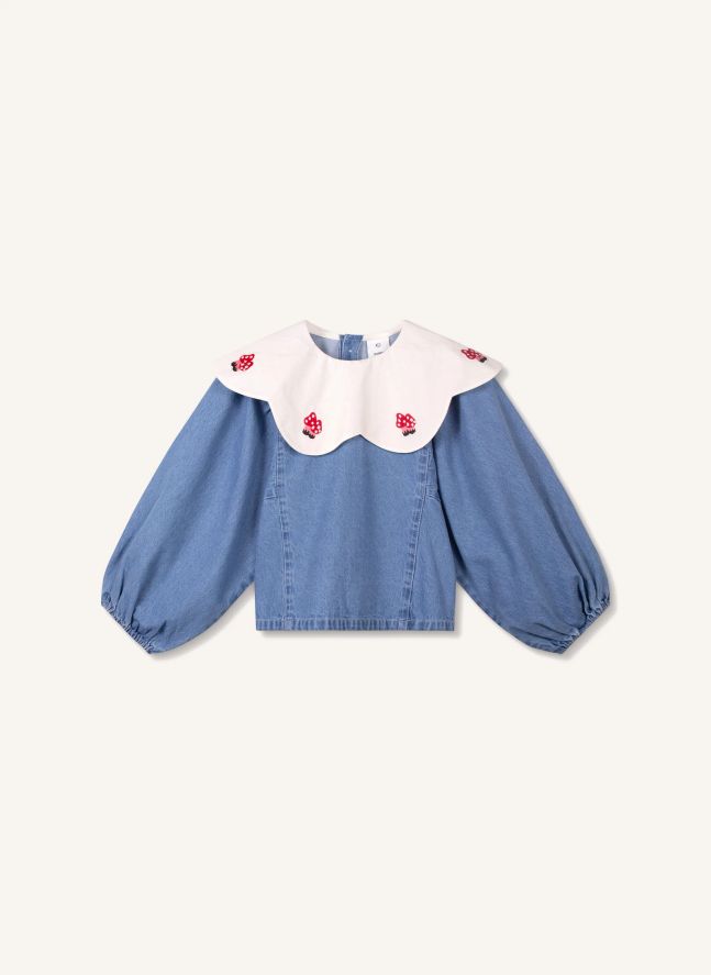 Blouse Denim | Bleu