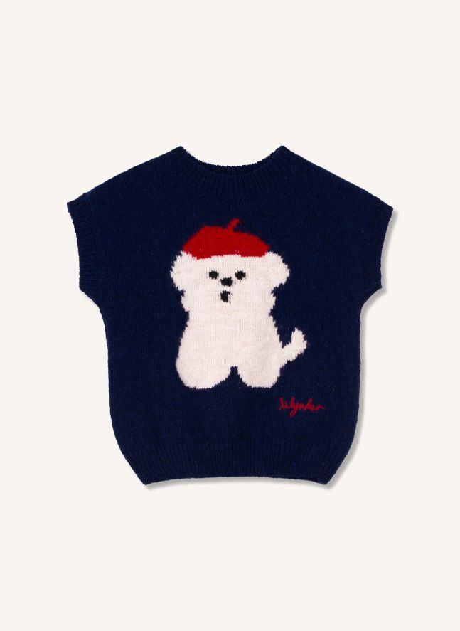 Pull Sans Manches Chien | Bleu marine