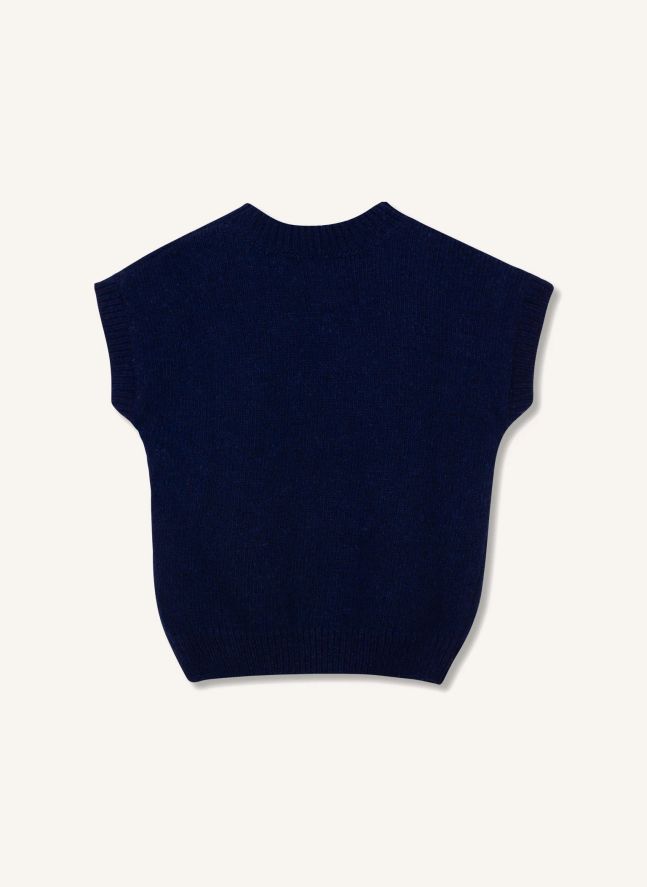 Pull Sans Manches Chien | Bleu marine