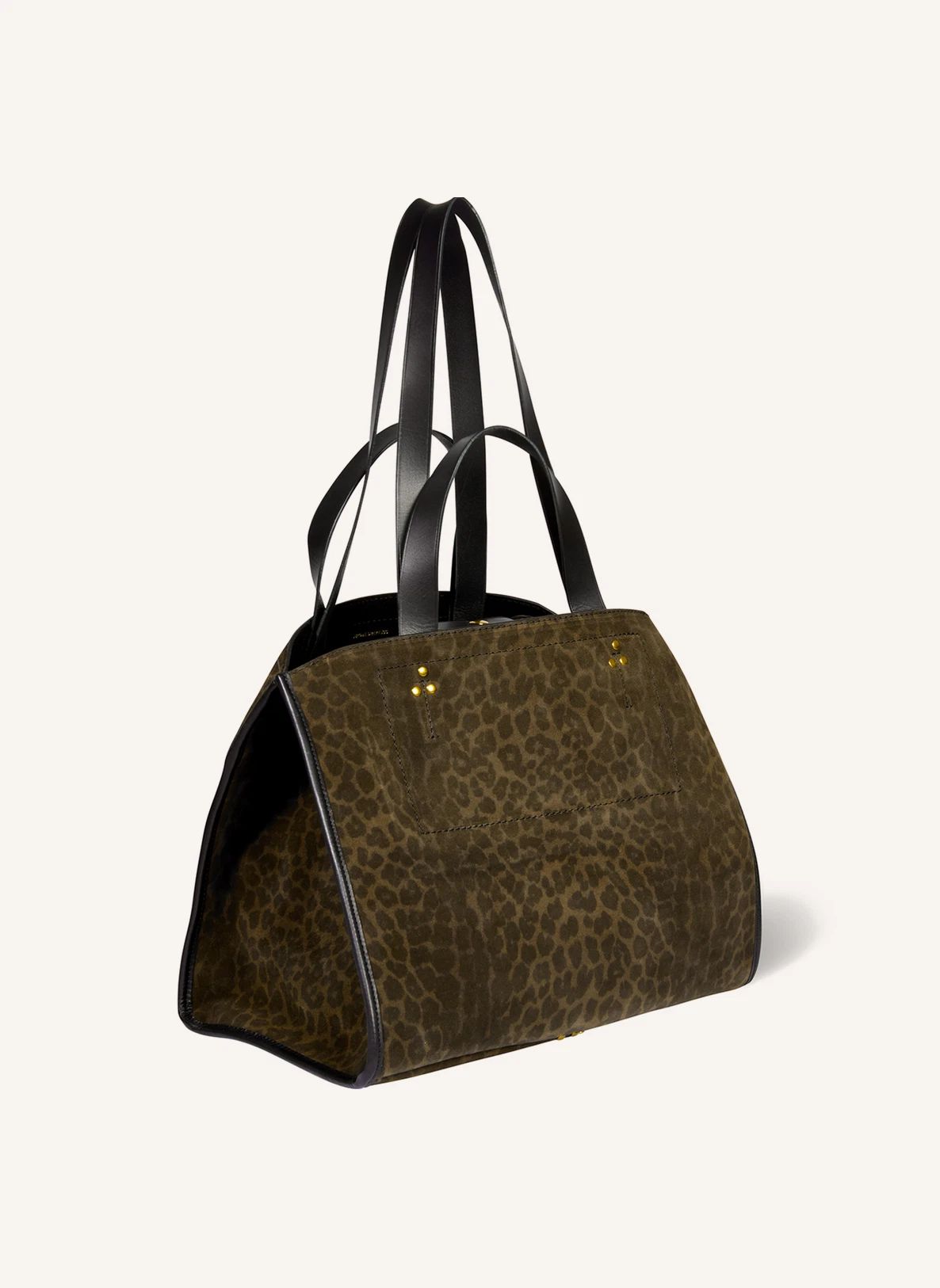 Sac Léon M Croute Velours Léopard | Kaki- Image produit n°2