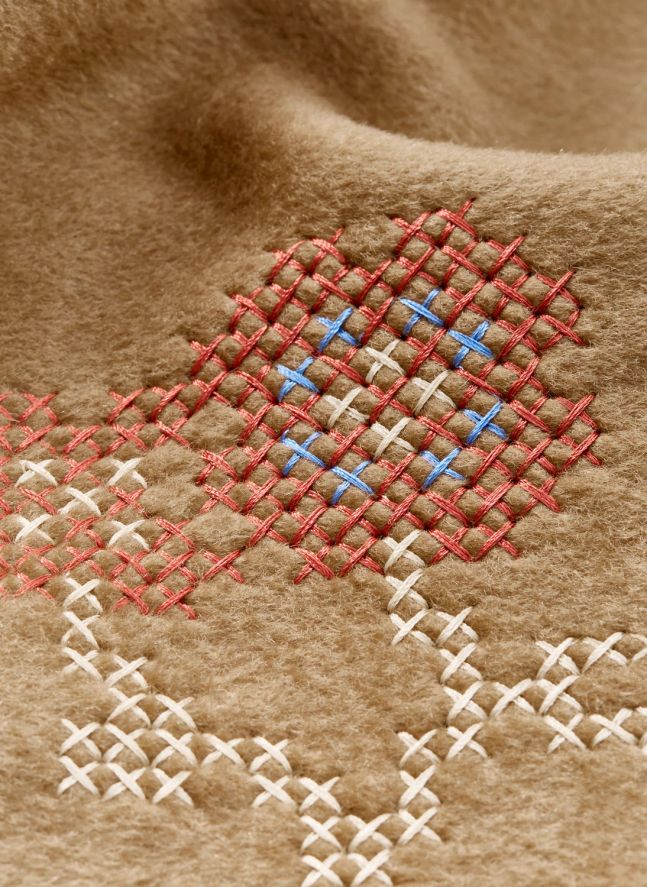 Flotile Wool Triangle Scarf | Brown