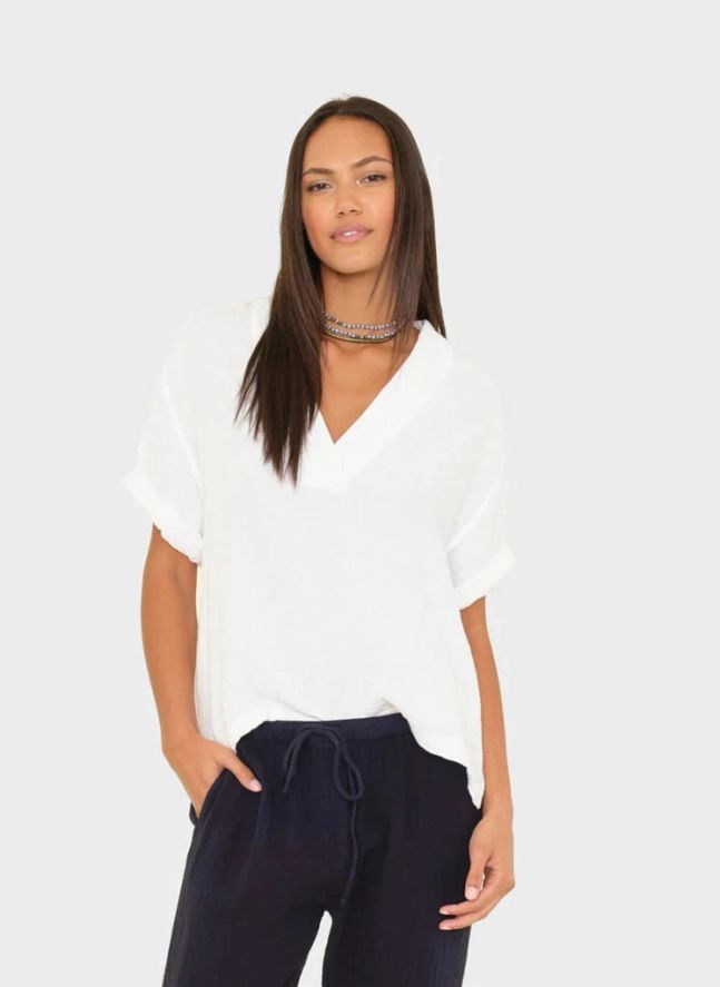 Top Avery Gaze de Coton | Blanc