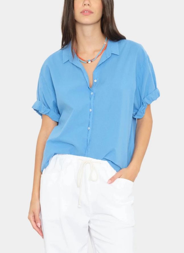 Chemise Channing Popeline de Coton | Bleu