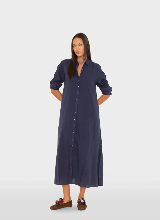 Robe Boden Popeline de Coton | Bleu marine