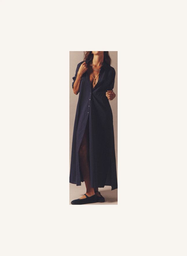 Robe Boden Popeline de Coton | Bleu marine