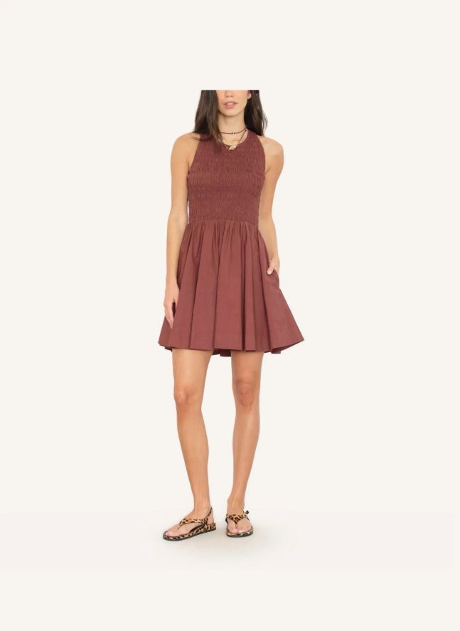 Robe Florie Coton | Marron