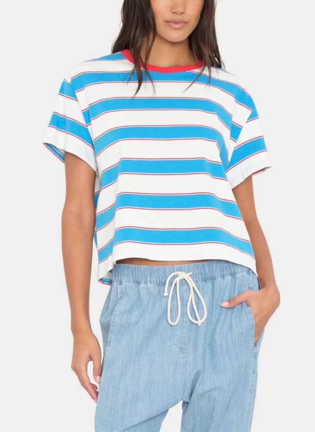 T-shirt Rayures Carter Coton | Bleu