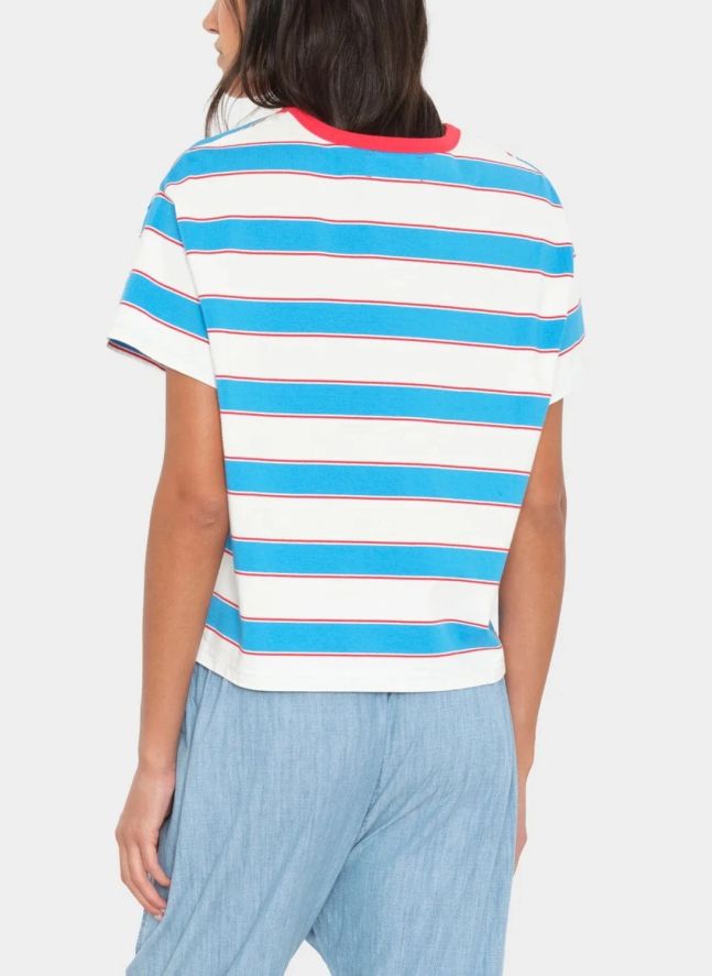 T-shirt Rayures Carter Coton | Bleu