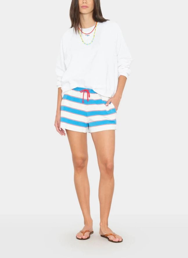 Short Rayures Cassie Coton | Bleu