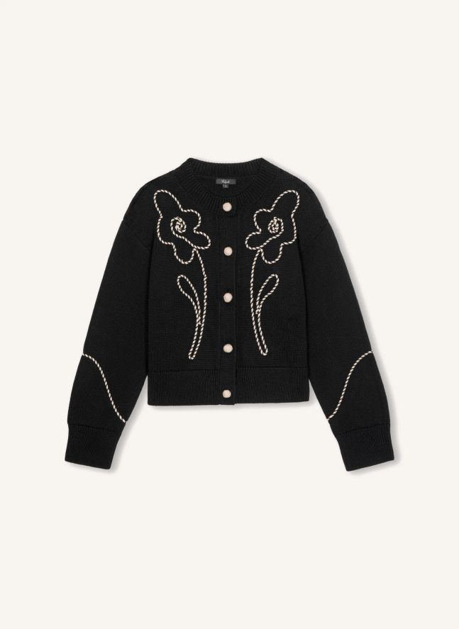 Gilet Western Floral | Noir