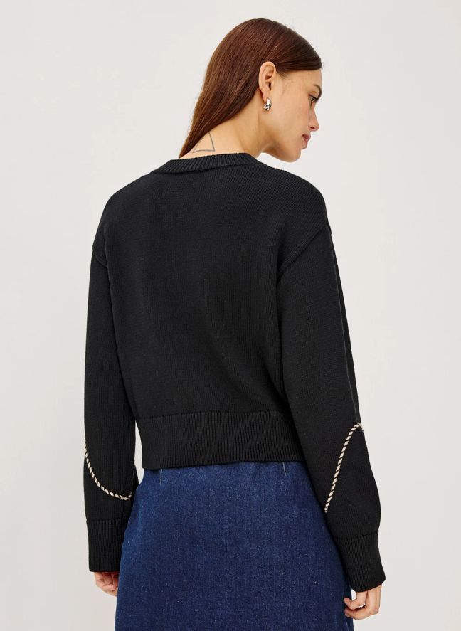 Gilet Western Floral | Noir