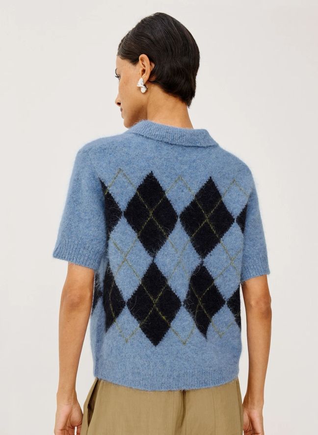 Pull Carreaux Kelly | Bleu