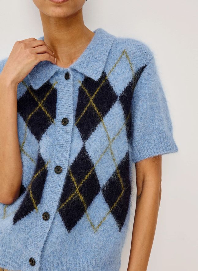 Pull Carreaux Kelly | Bleu