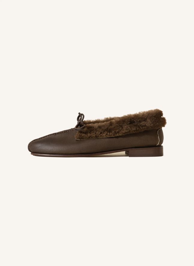 Ballerines Tilla Shearling | Marron foncé