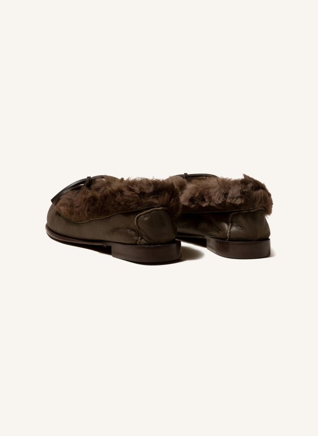 Ballerines Tilla Shearling | Marron foncé