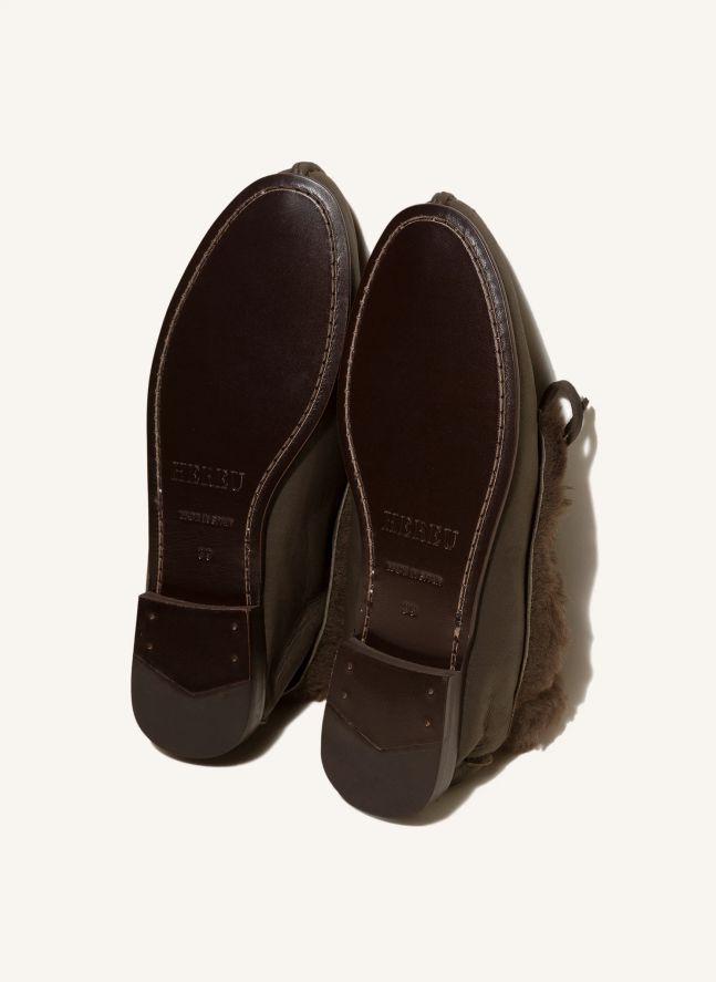 Ballerines Tilla Shearling | Marron foncé