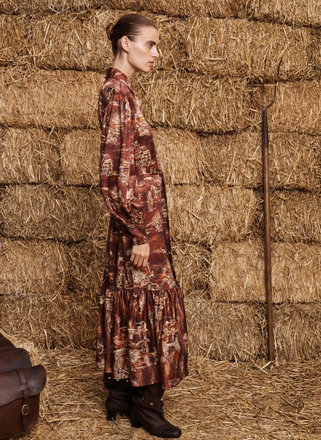 Robe Ezra Soie | Marron