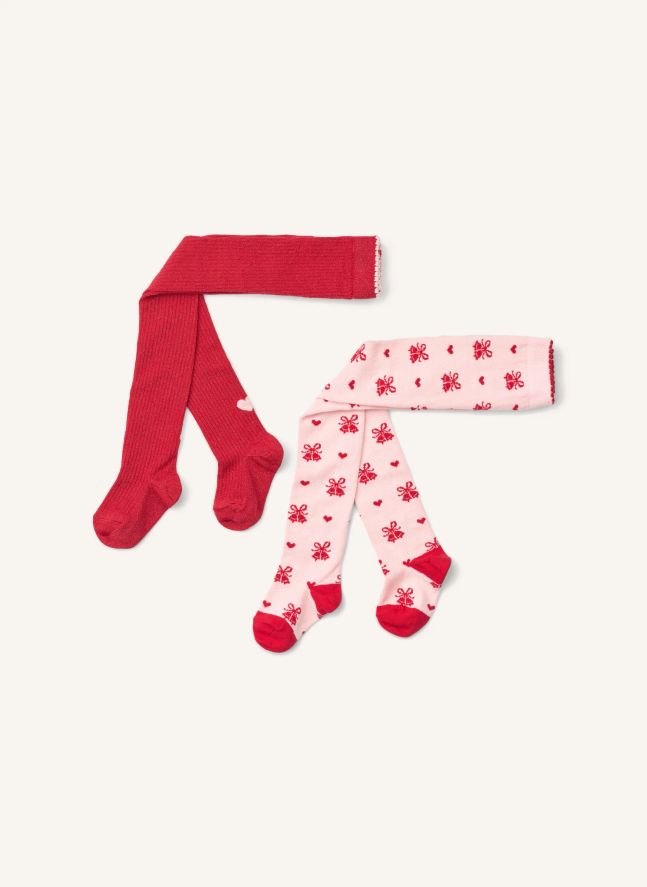 Lot de 2 Paires de Collants Vera | Rouge