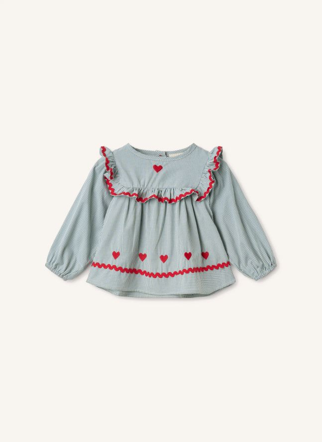 Blouse Ellis Vichy | Bleu ciel