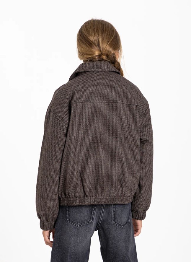 Veste Sage Pied-de-Poule Laine | Marron