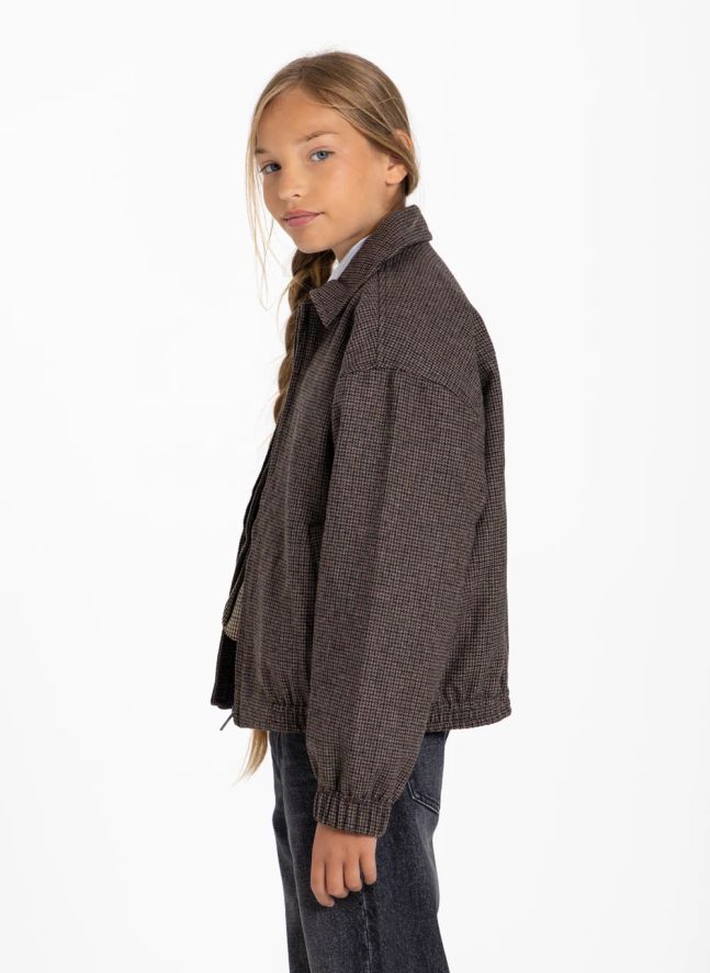 Veste Sage Pied-de-Poule Laine | Marron