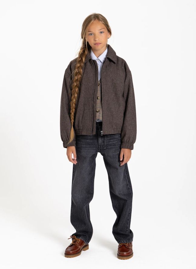 Veste Sage Pied-de-Poule Laine | Marron