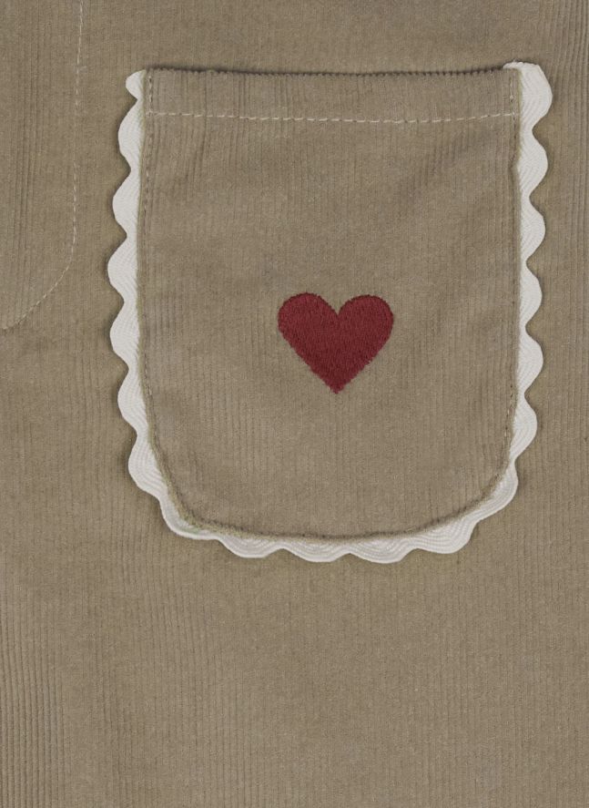 Pantalon Géraldine Cœurs Velours | Beige