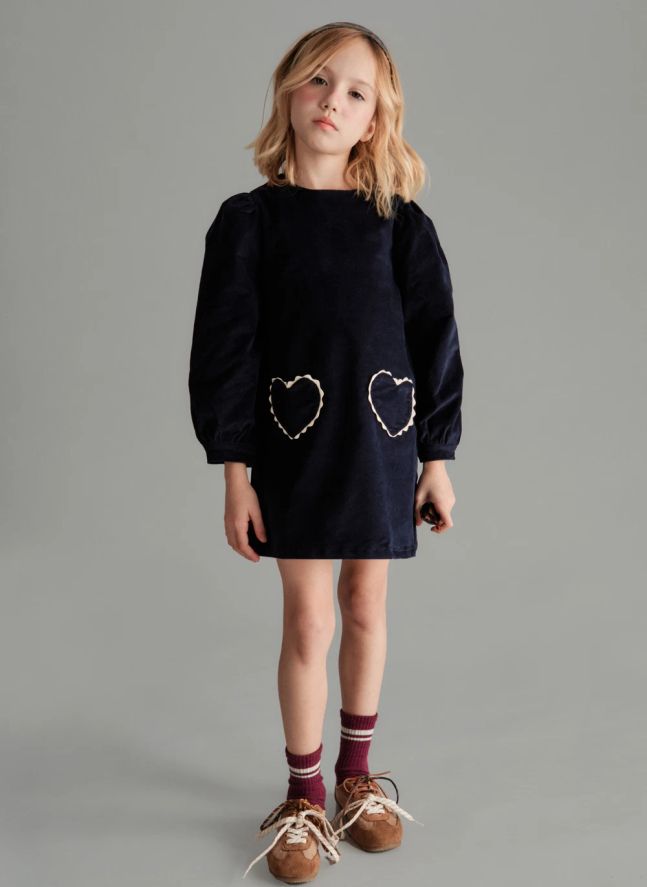 Robe Clotilde Velours  | Bleu nuit